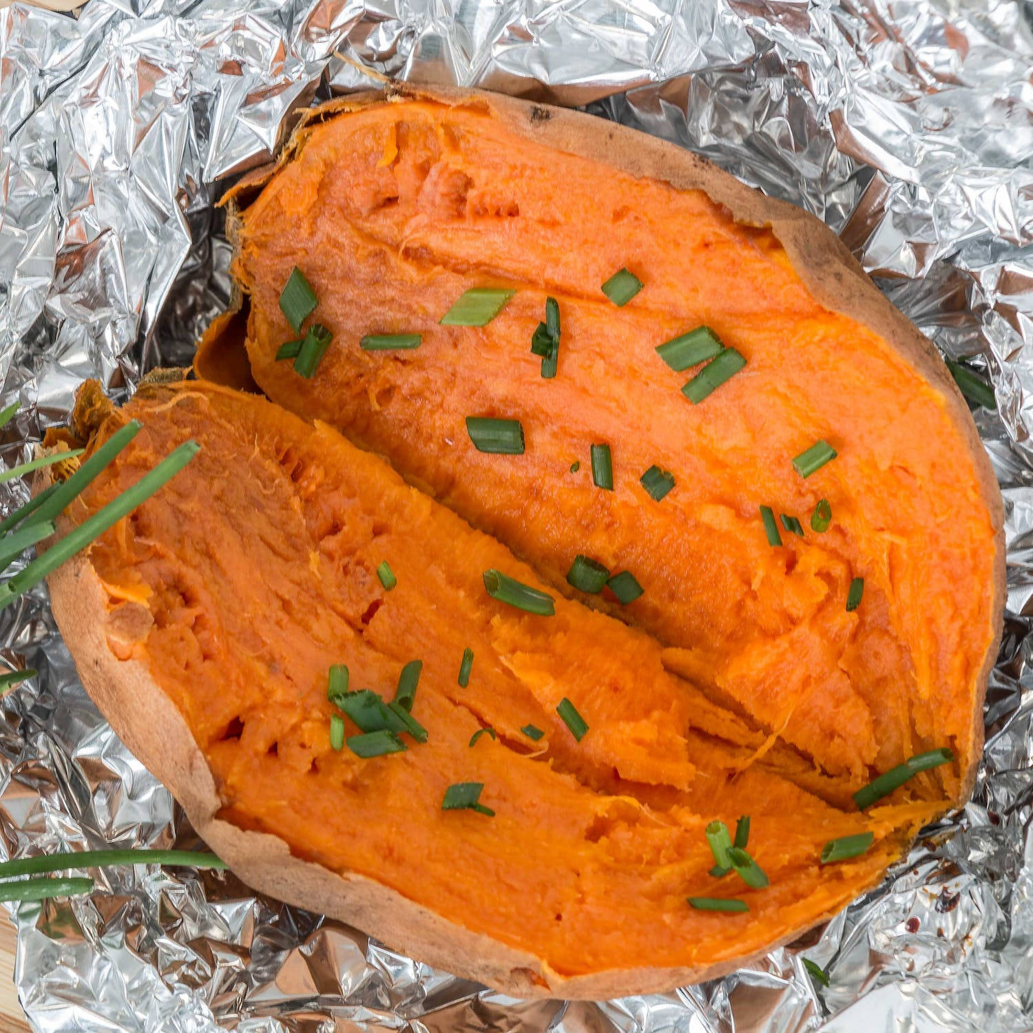 Mouthwatering Baked Sweet Potato Background