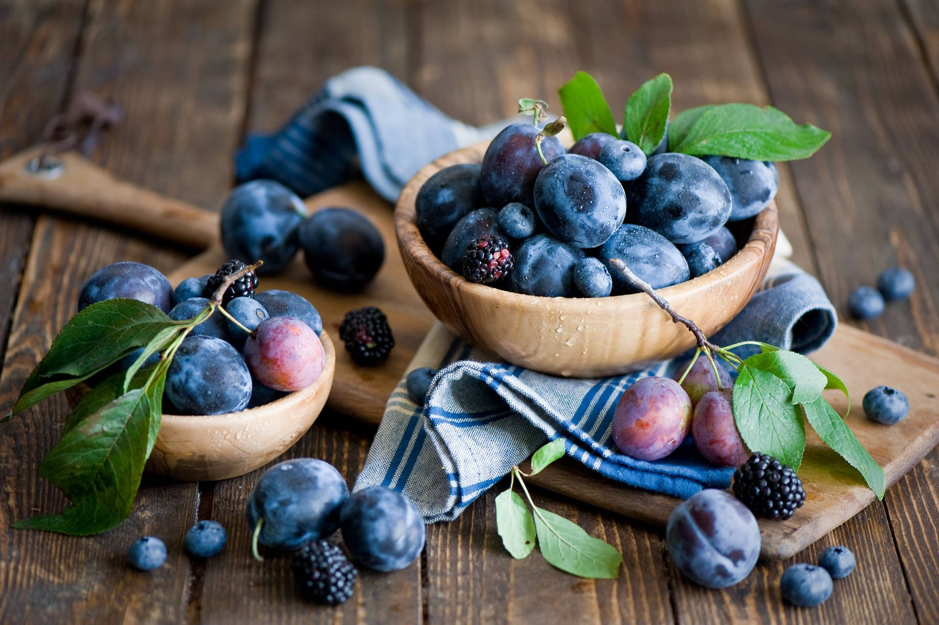 Mouthwatering Grapes And Blueberries