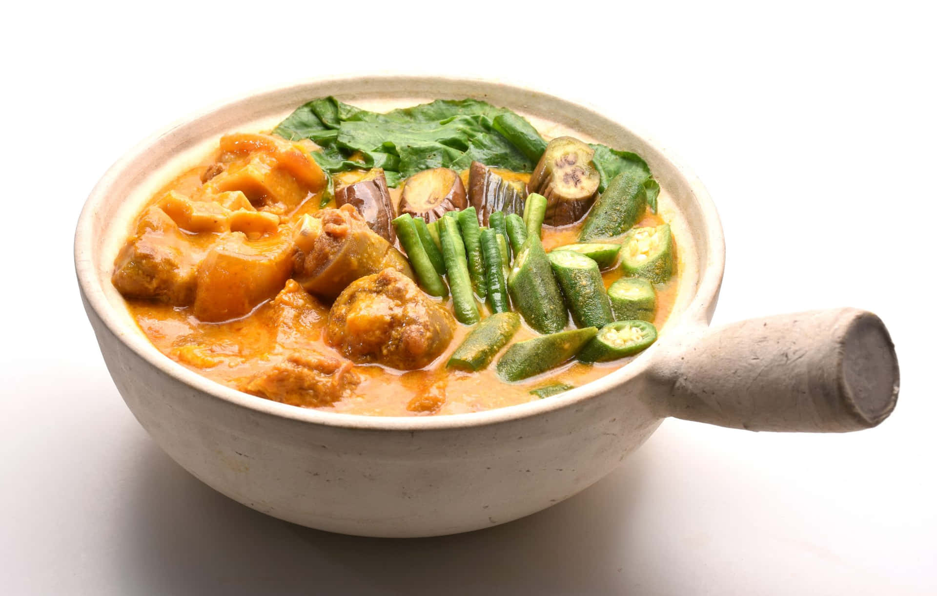 Mouthwatering Kare-kare Served Hot On A Wok Background