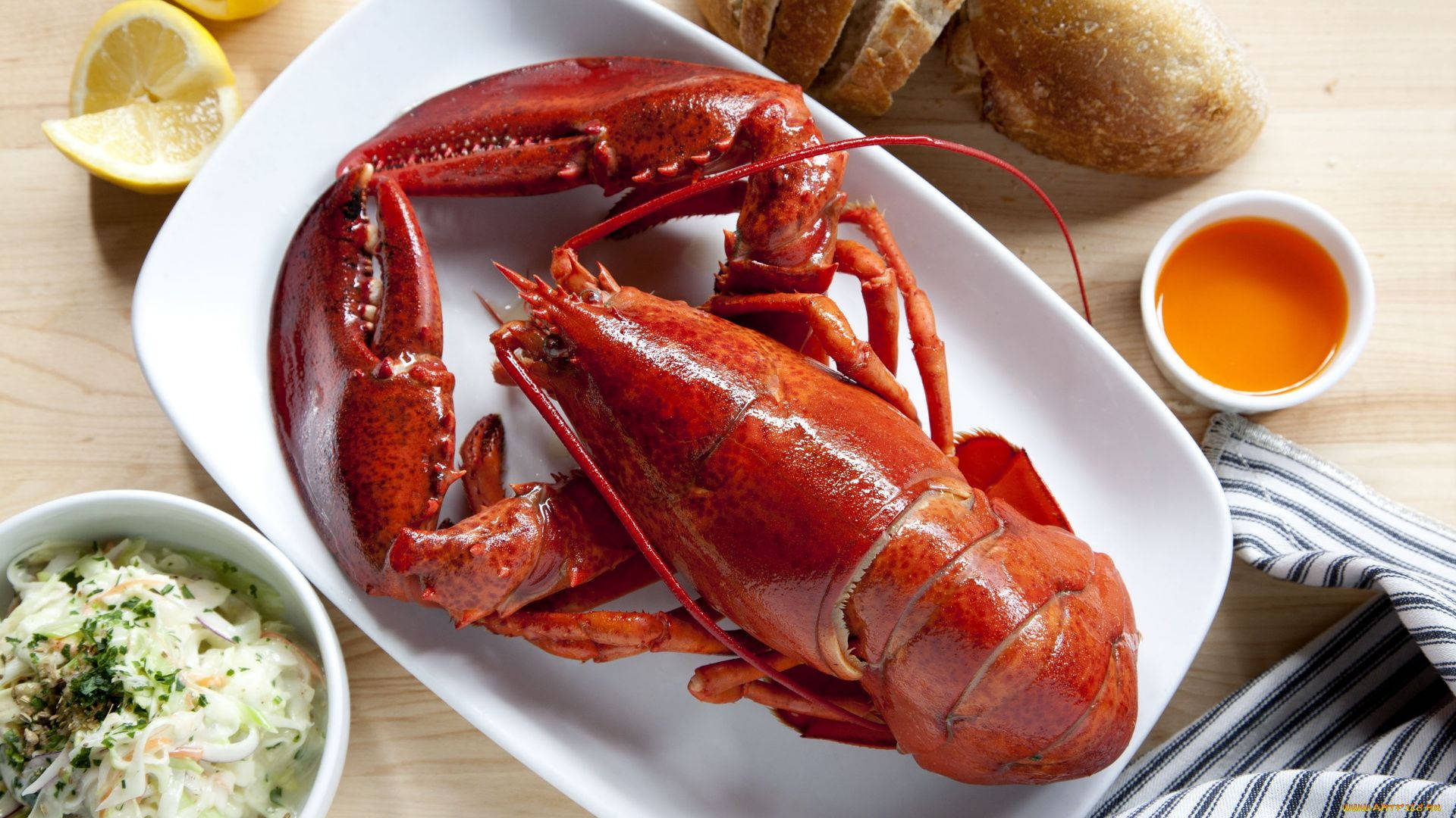 Mouthwatering Lobster On Plate Background