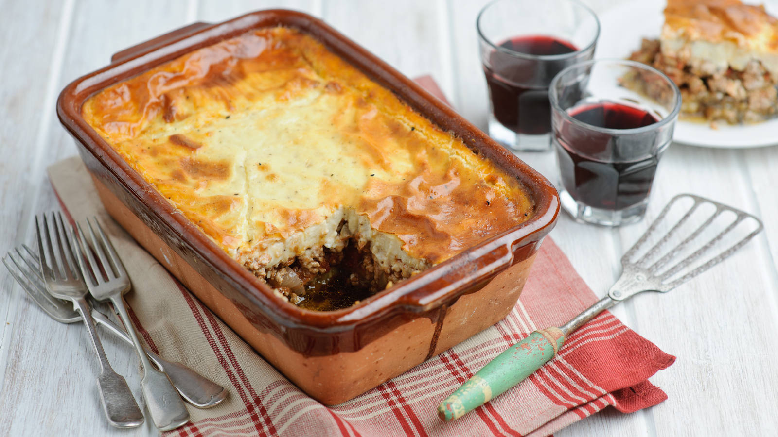 Mouthwatering Oven-baked Moussaka On A Tray