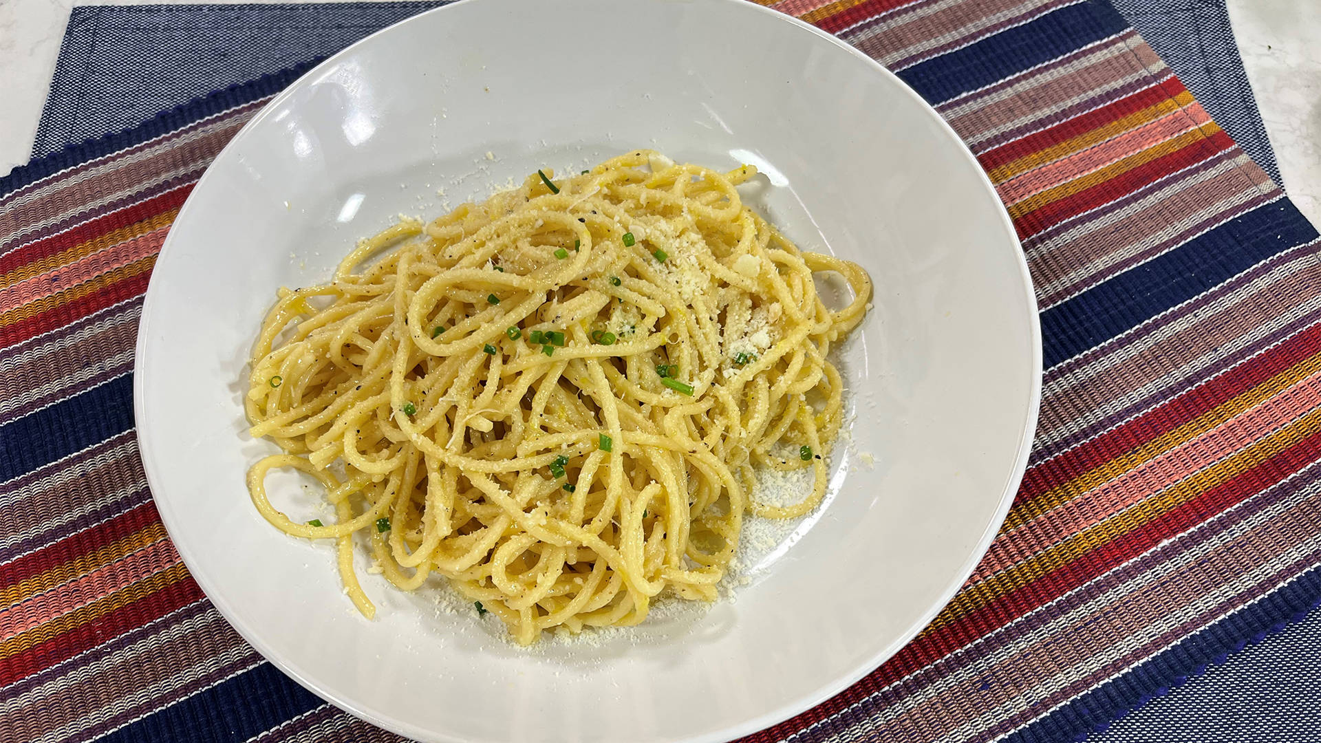 Mouthwatering Plate Of Authentic Cacio E Pepe Pasta Background