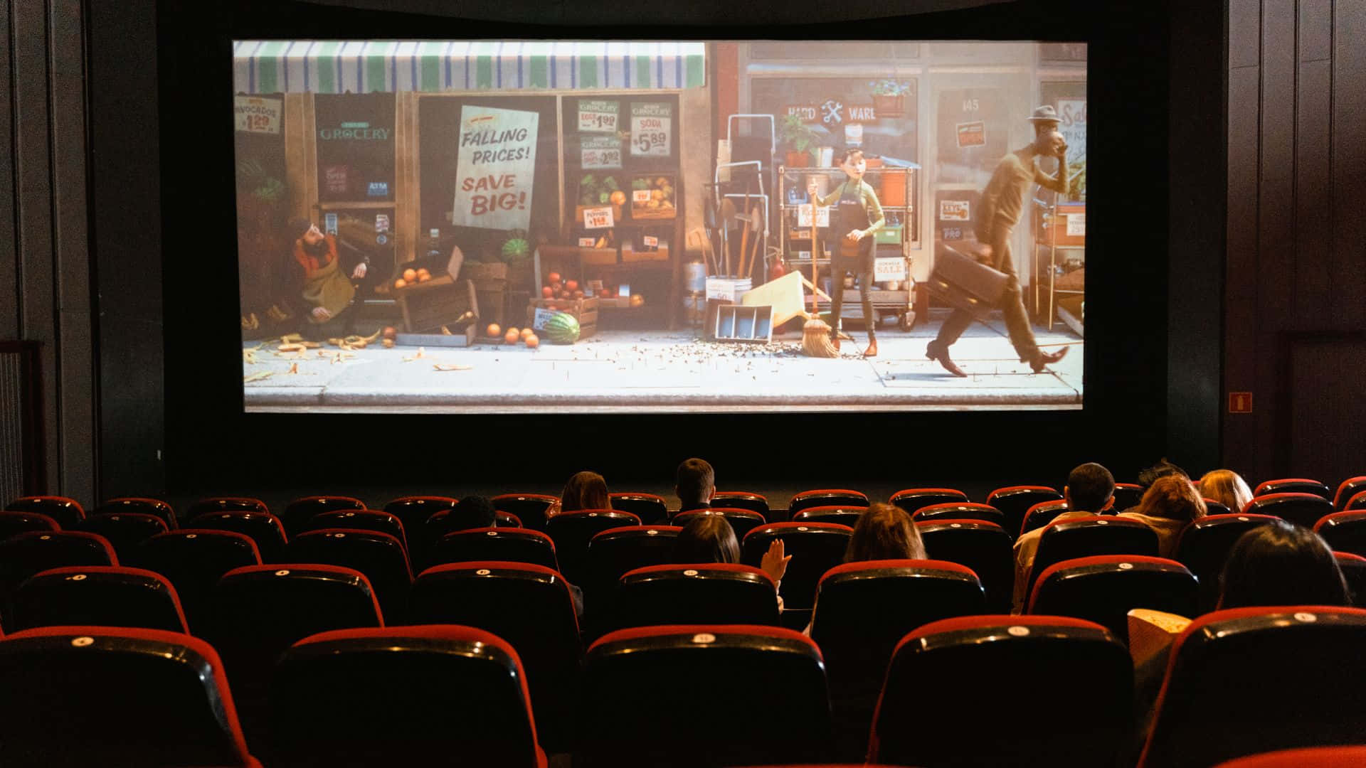 Movie Theater Audience Viewing Screen