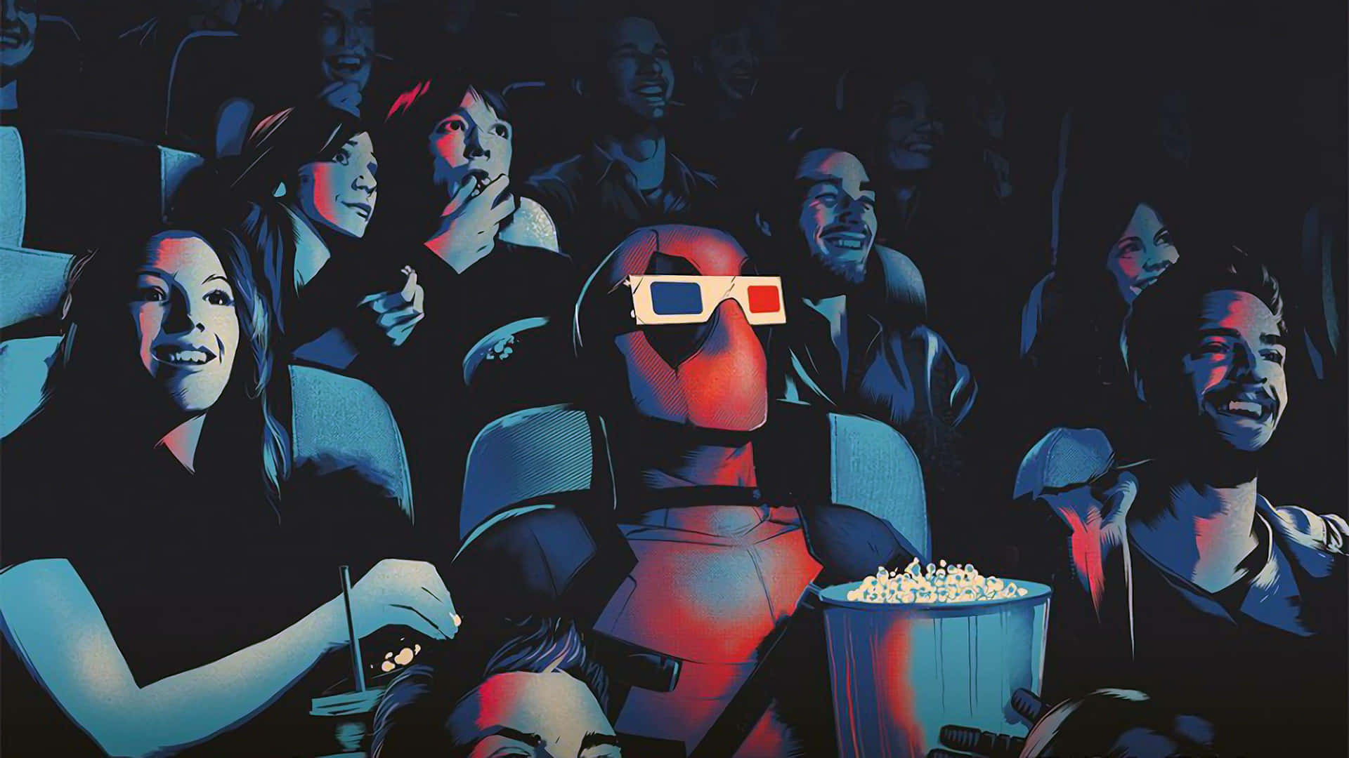 Moviegoers Enjoying Cinema Experience Background