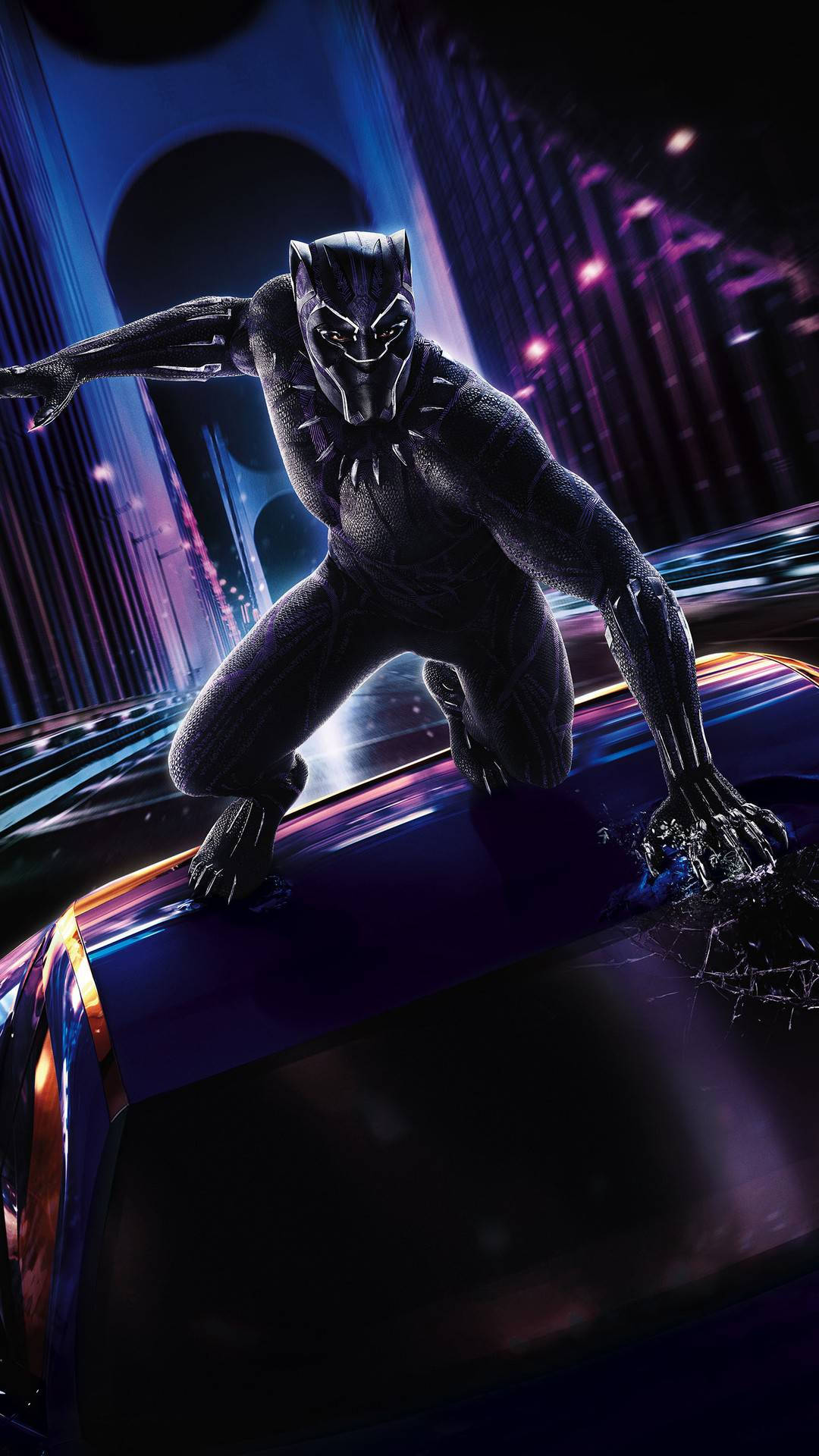 Moving Car With Black Panther Android Background