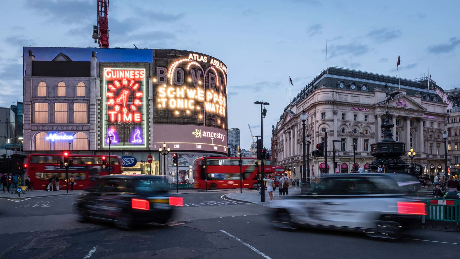 Moving Cars Piccadilly Circus London Background