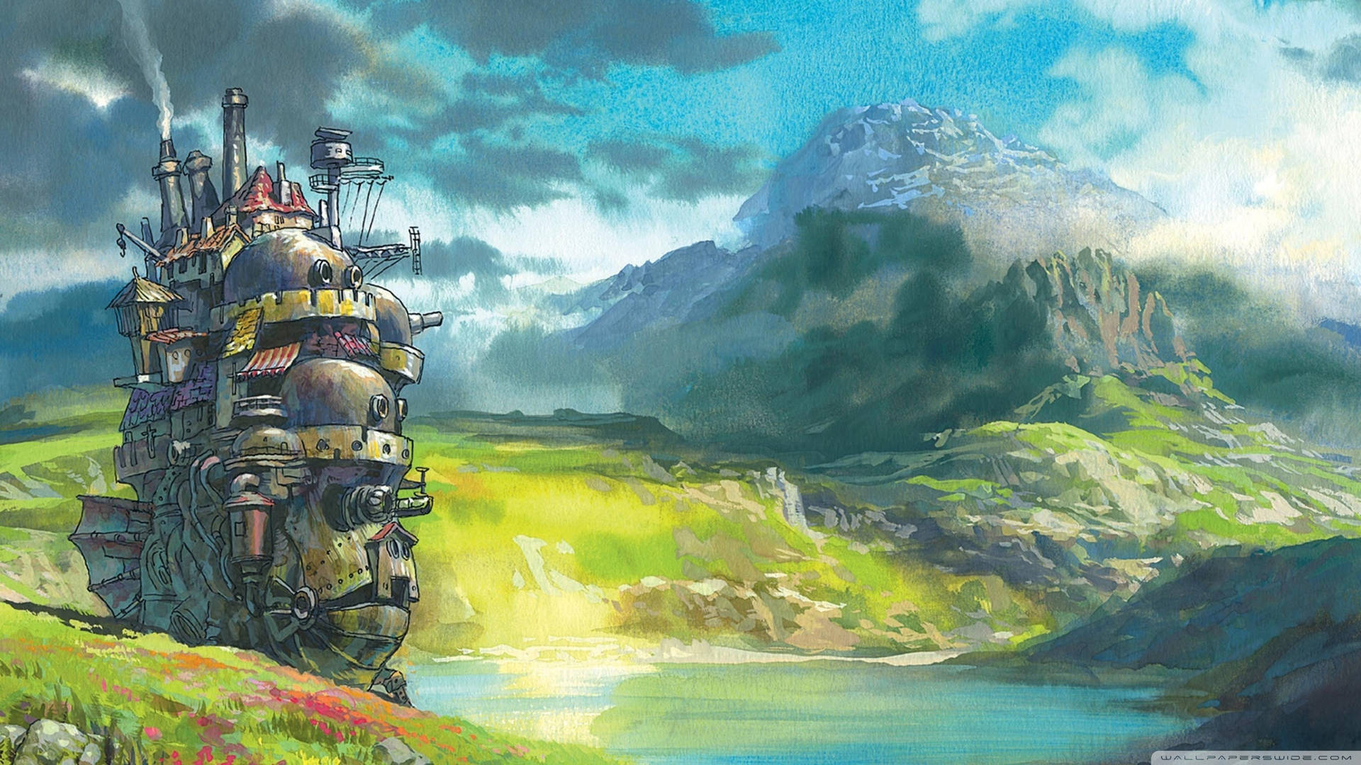Moving Castle Cartoon Drawing Background