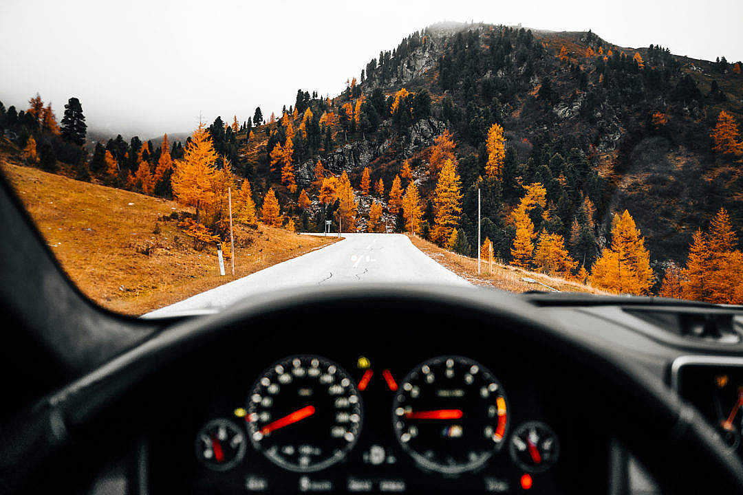 Moving Desktop Car On Road Background