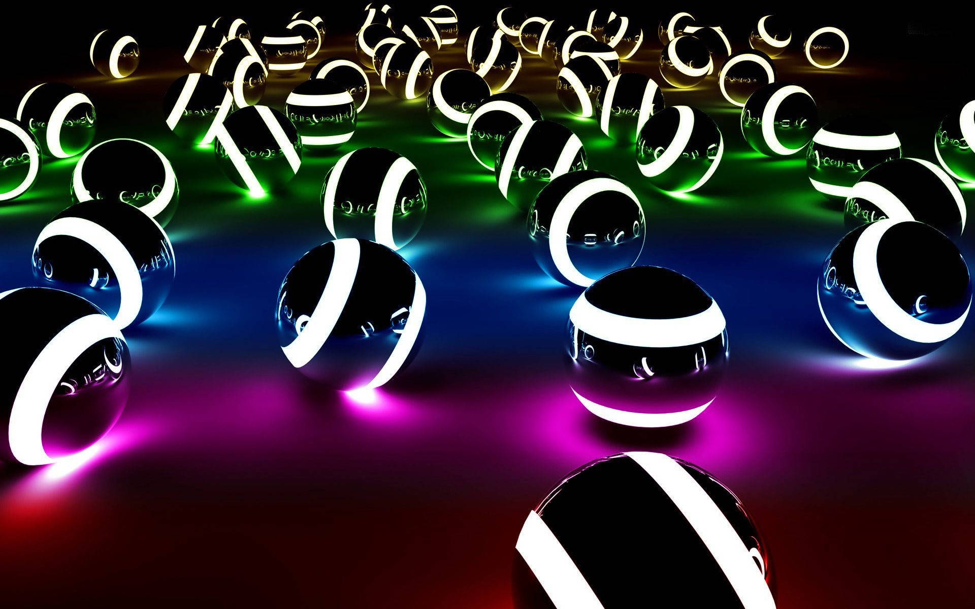 Moving Desktop Neon Balls Background