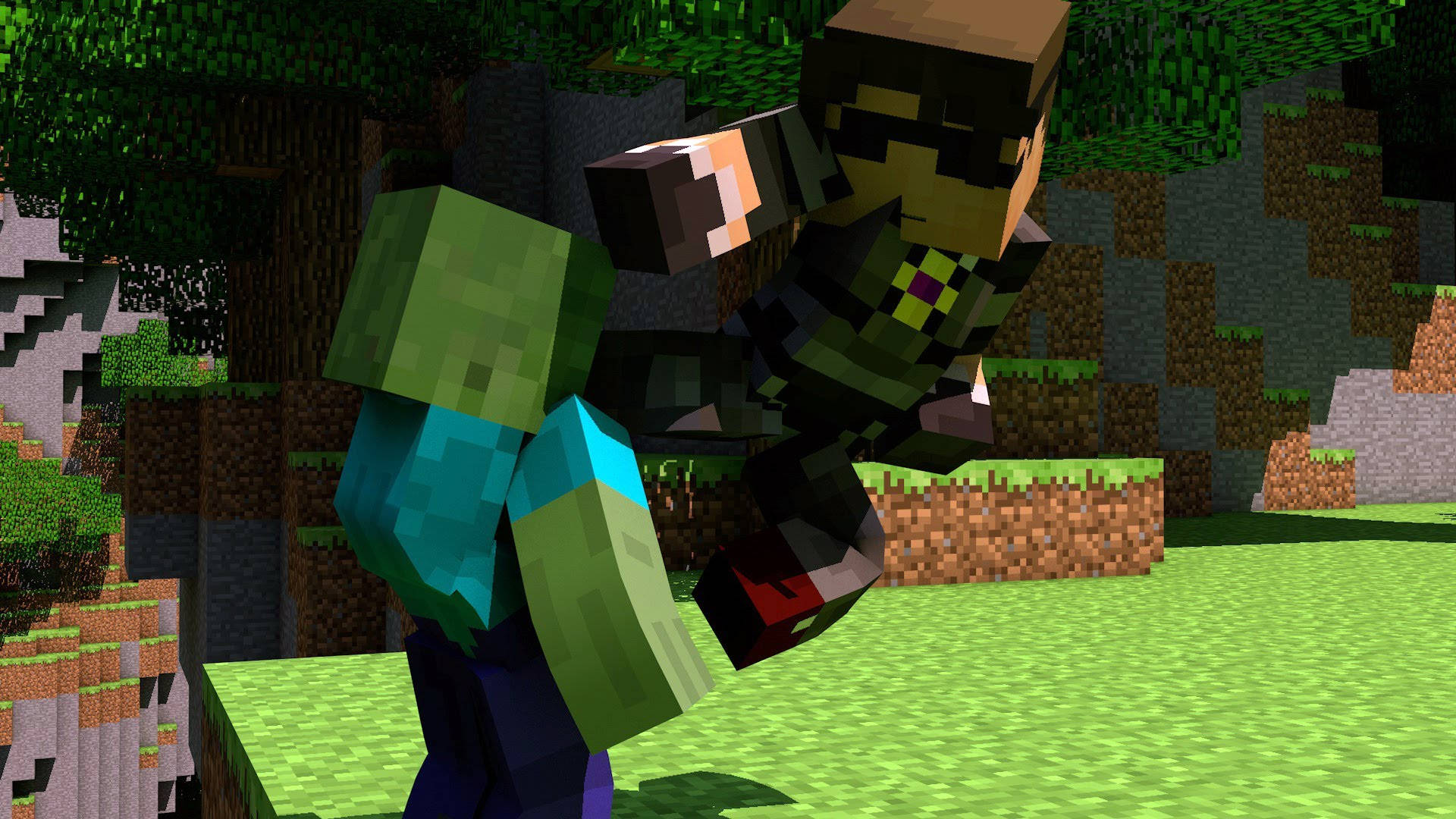 Moving Minecraft High Kick Background