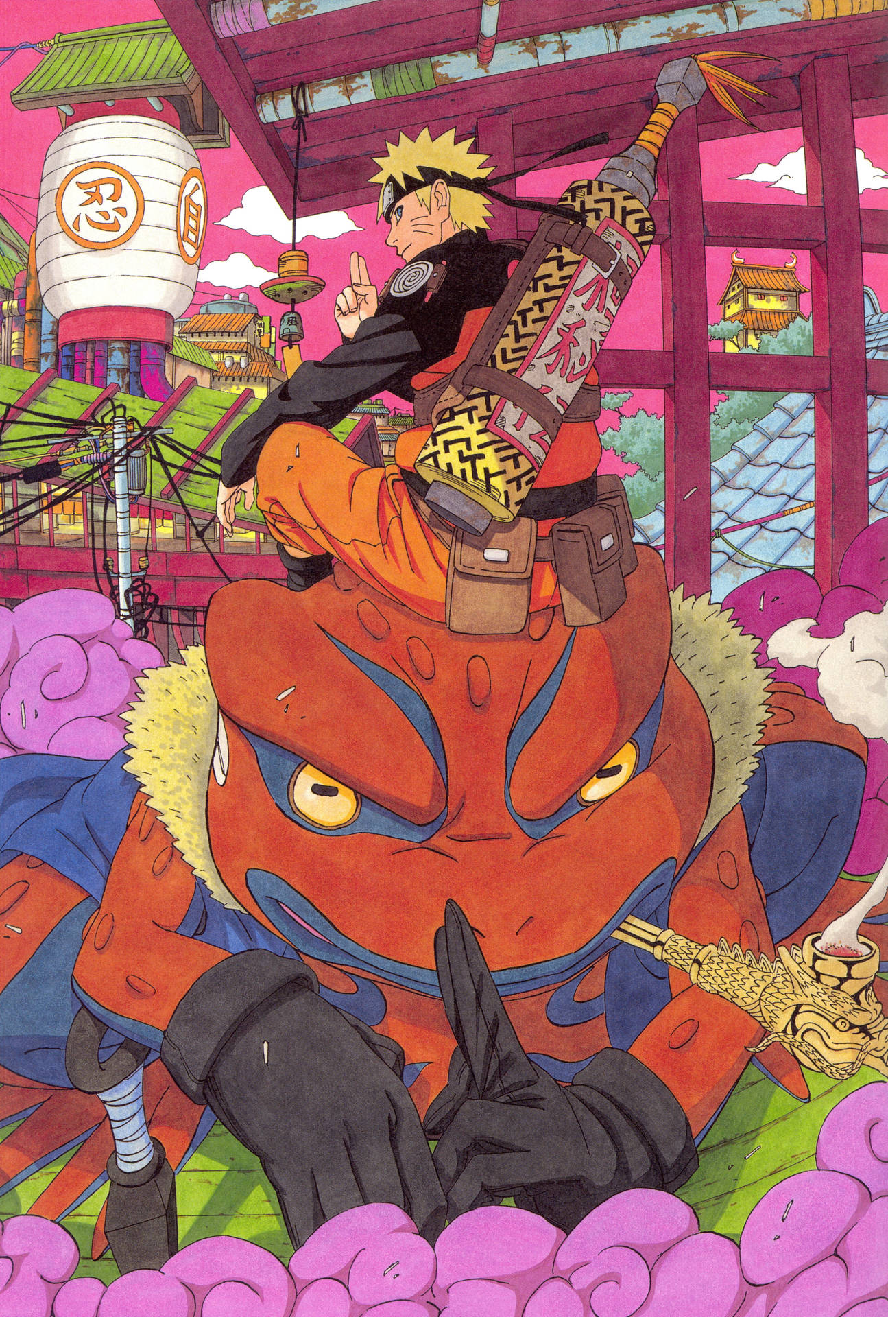Moving Naruto Toad Gamamaru Background
