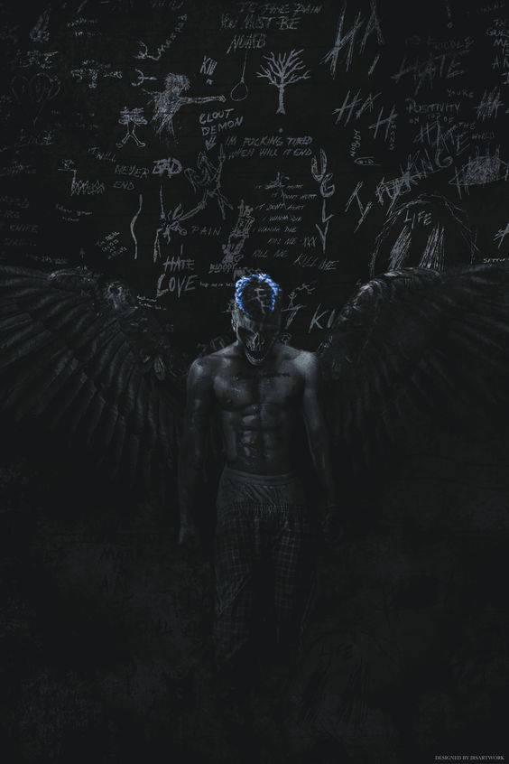 Moving Portrait Of Late Rapper Xxxtentacion In Blue Background