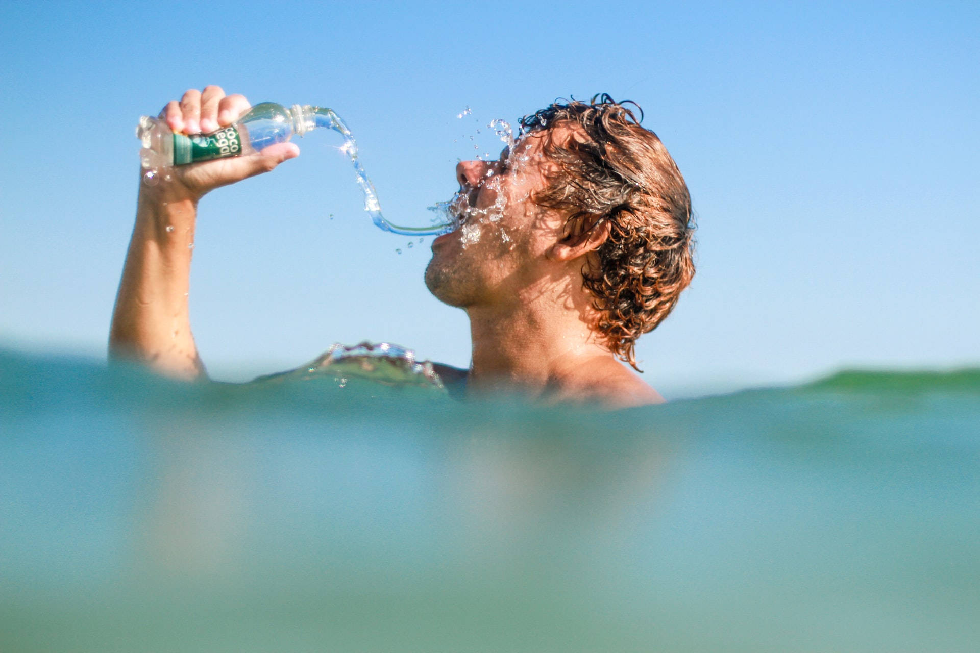 Moving Water In A Bottle Background