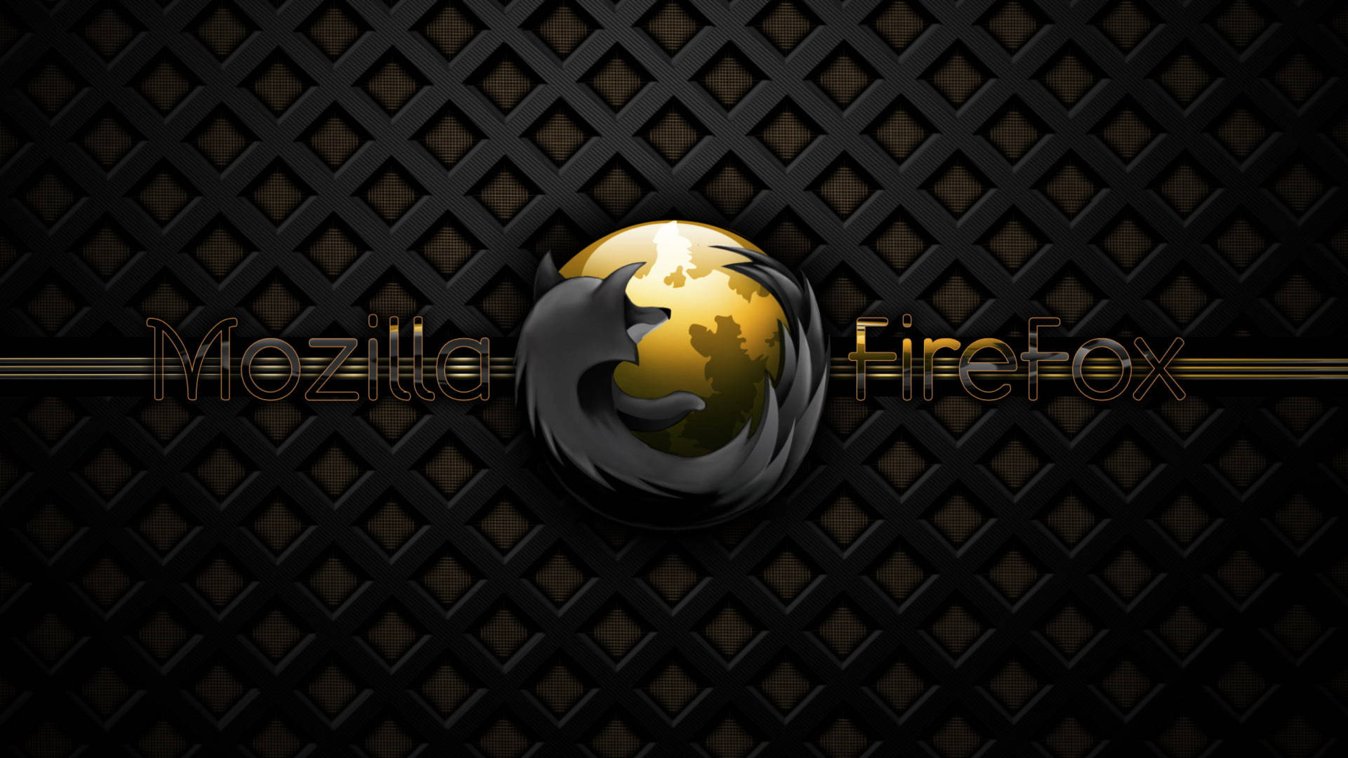 Mozilla Firefox In Black And Gold Background