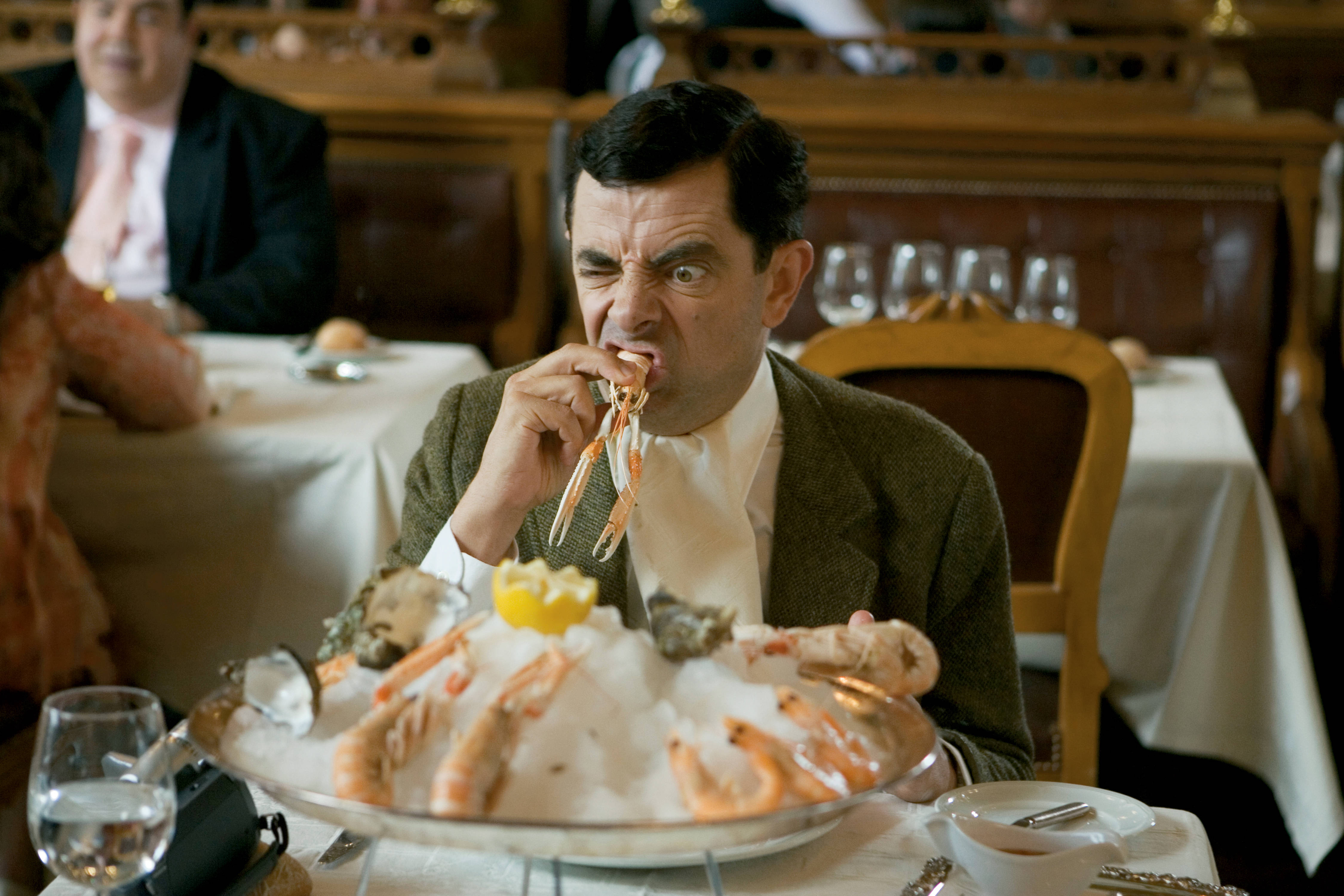 Mr Bean 4k Eating Shrimp Background