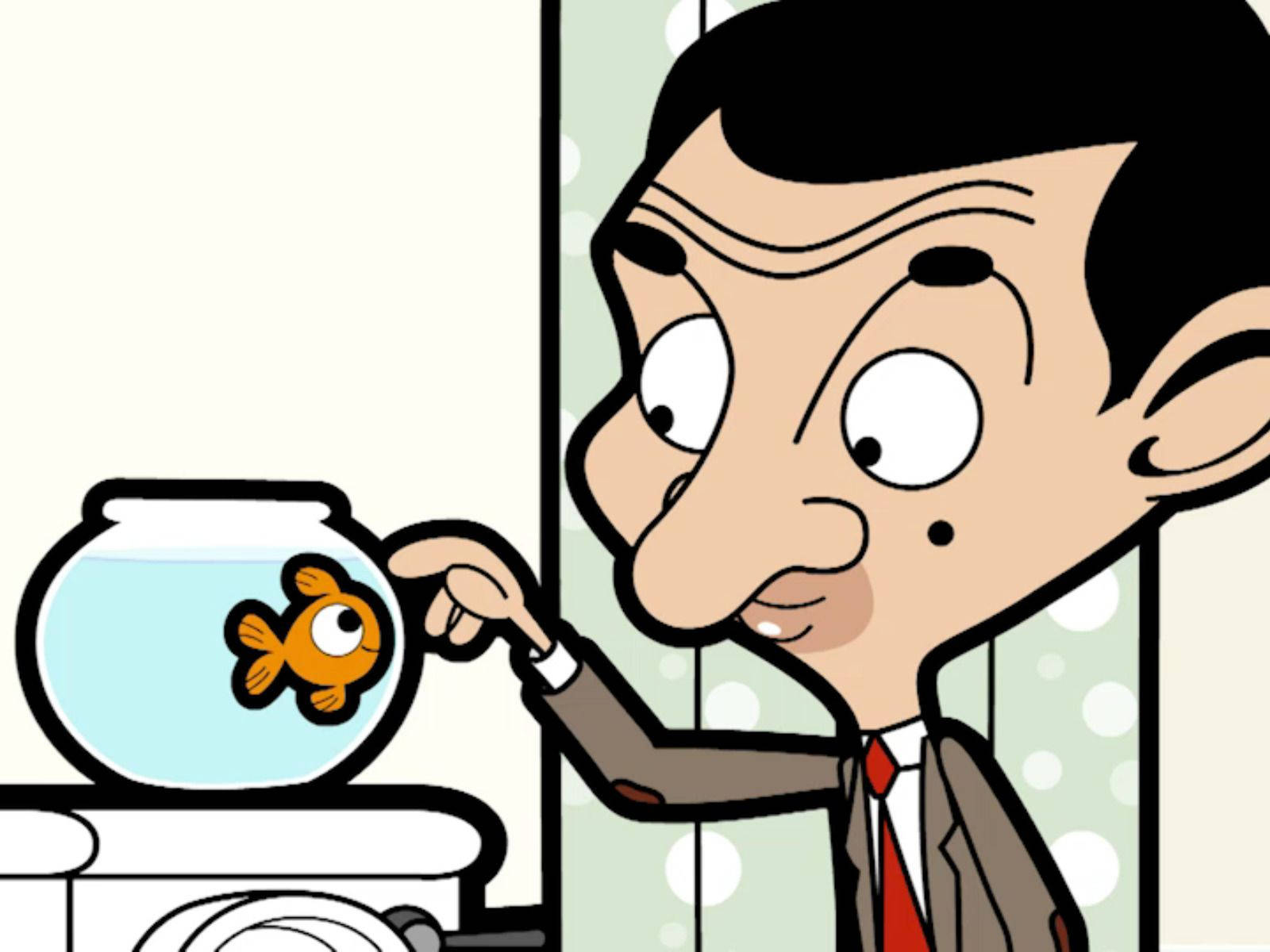 Mr. Bean Cartoon Fish Bowl Background