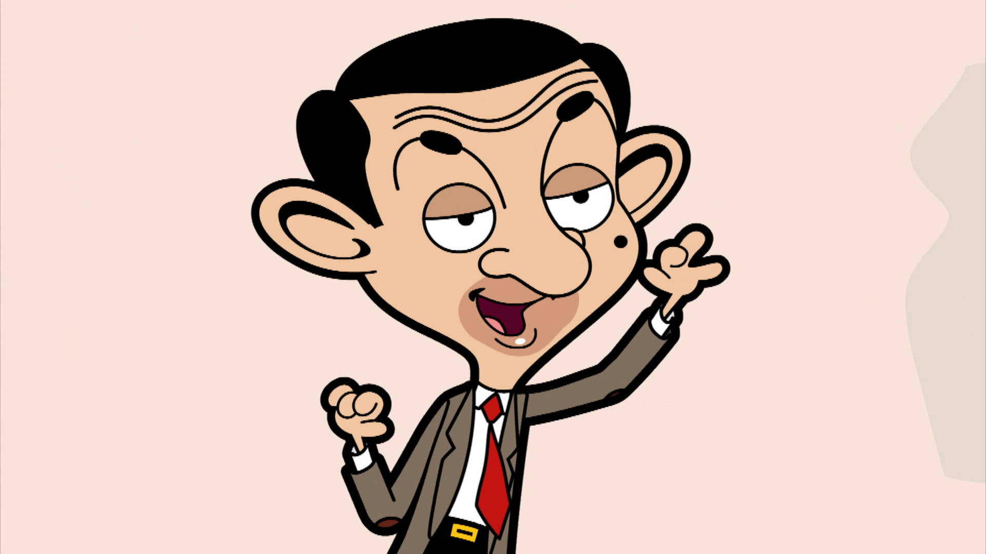 Mr. Bean Cartoon Pink Background Background