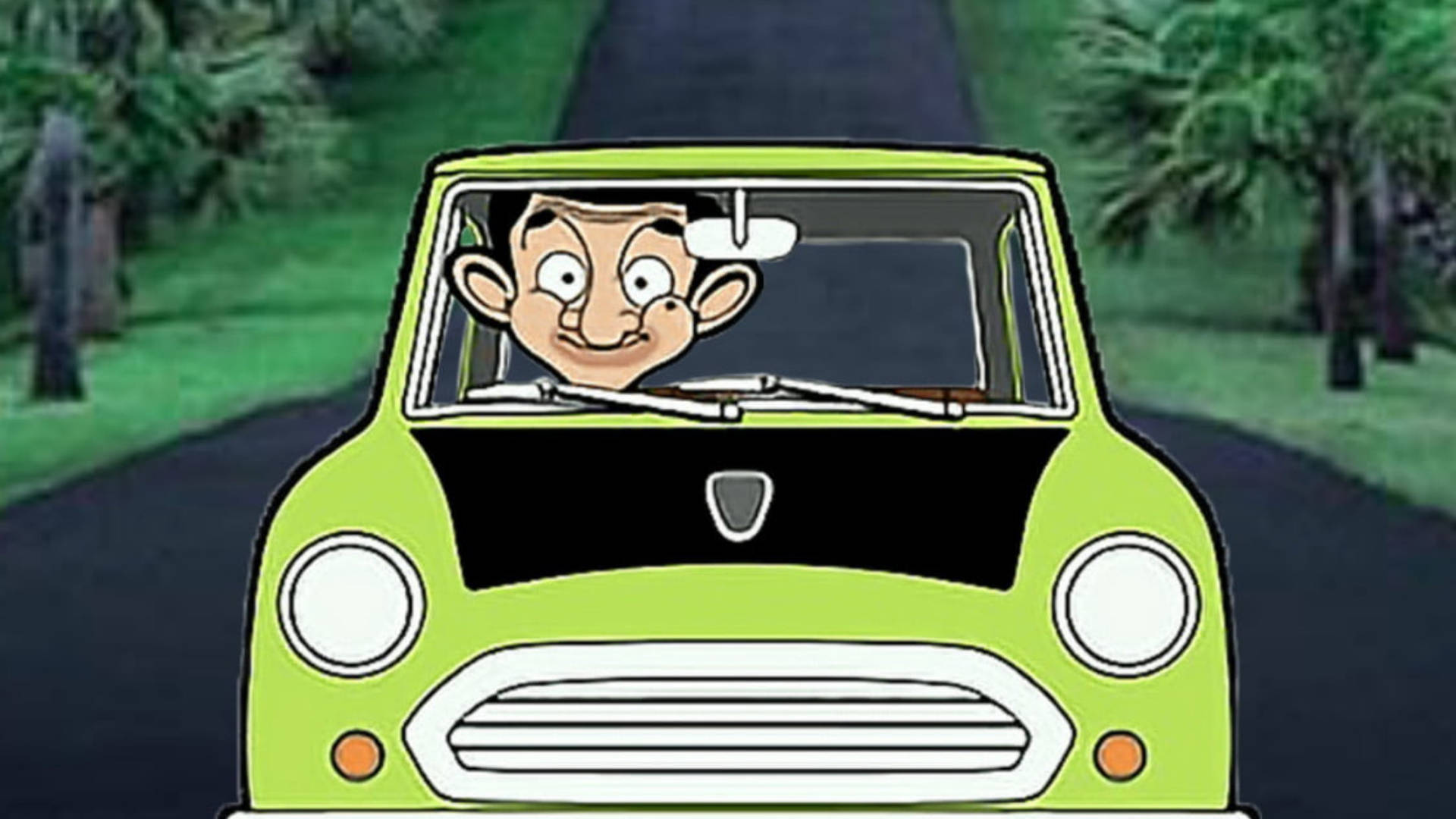 Mr. Bean Cartoon Riding Car