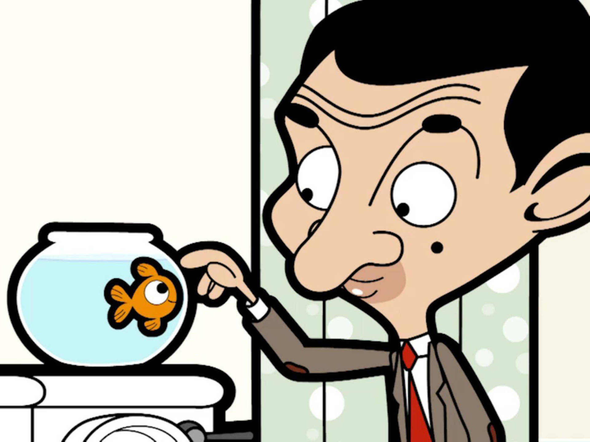 Mr. Bean In Fish Sitting