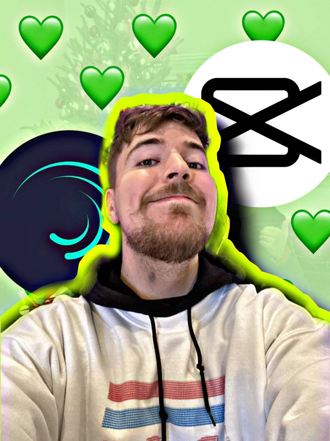 Mr Beast In Aesthetic Green Bacground Background