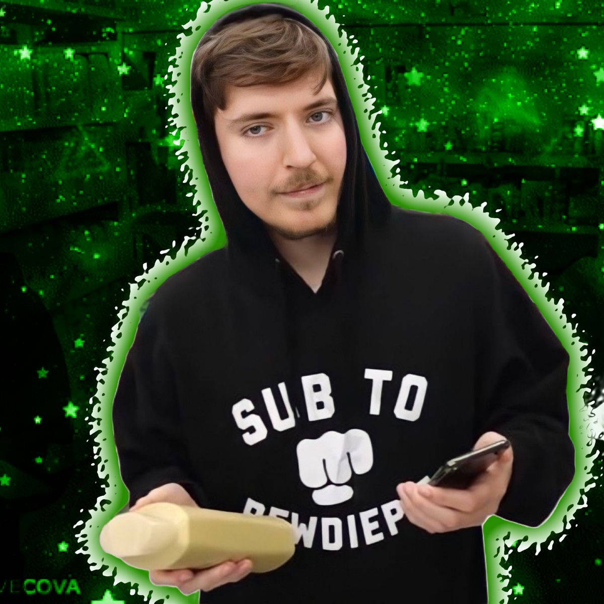 Mr Beast In Black Hoodie Background