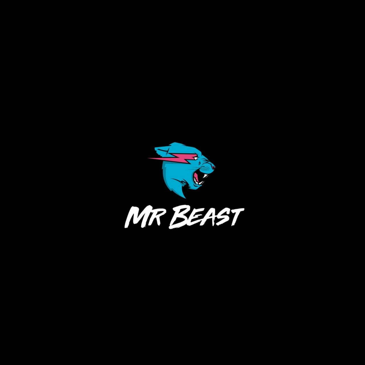 Mr Beast Logo And Wordmark In Black Background