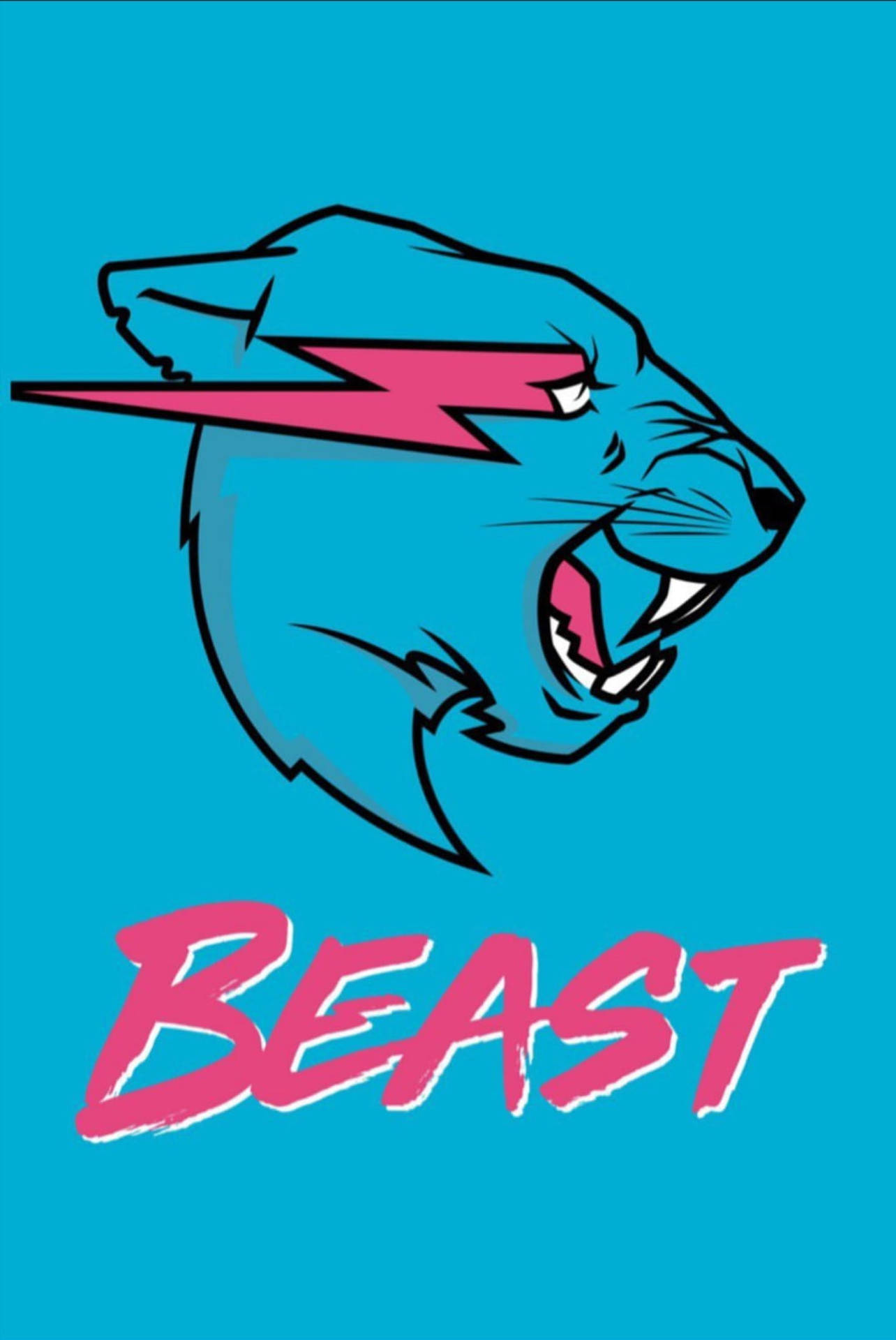 Mr Beast Logo In Blue Backdrop Background