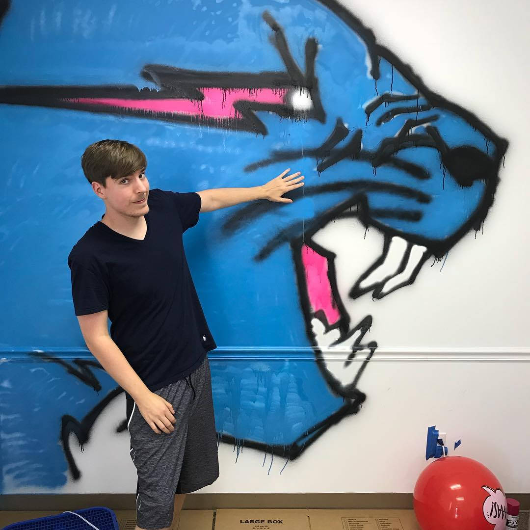 Mr Beast Spray Paint Logo Background