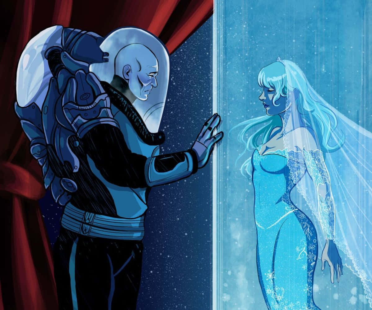 Mr. Freeze In His Icy Suit With A Chilling Stare Background