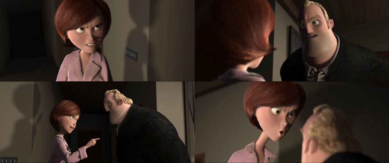 Mr. Incredible Arguing With Wife Background