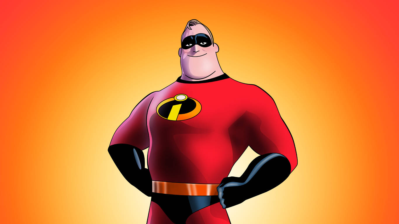 Mr. Incredible Outlined Art Background