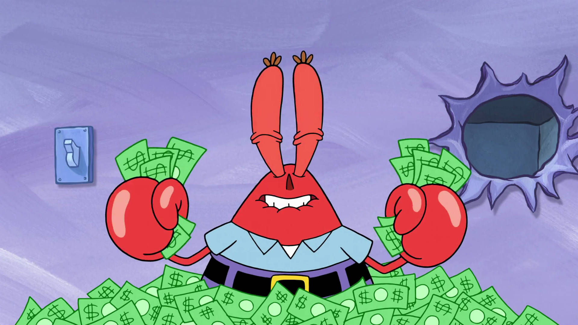 Mr. Krabs Happy Money Background