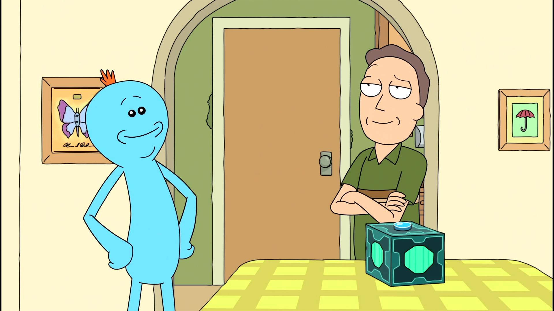 Mr Meeseeks And Box With Jerry Background