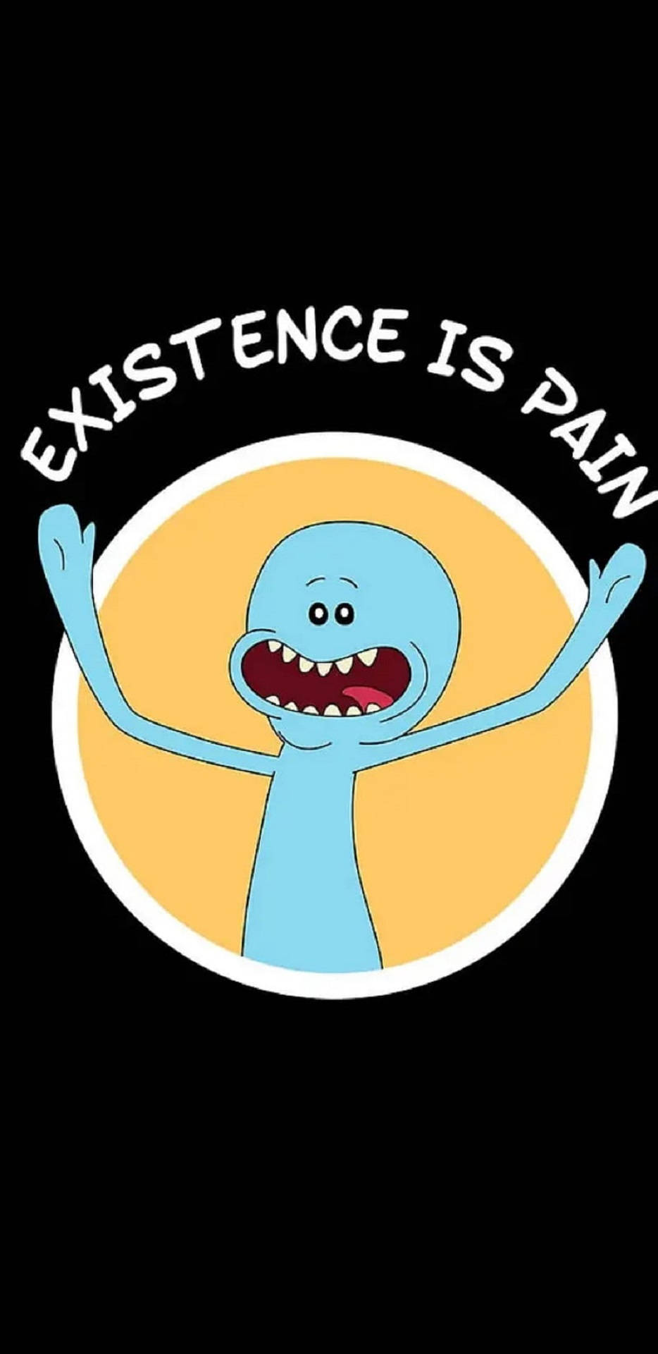 Mr Meeseeks Inside Orange Circle Background