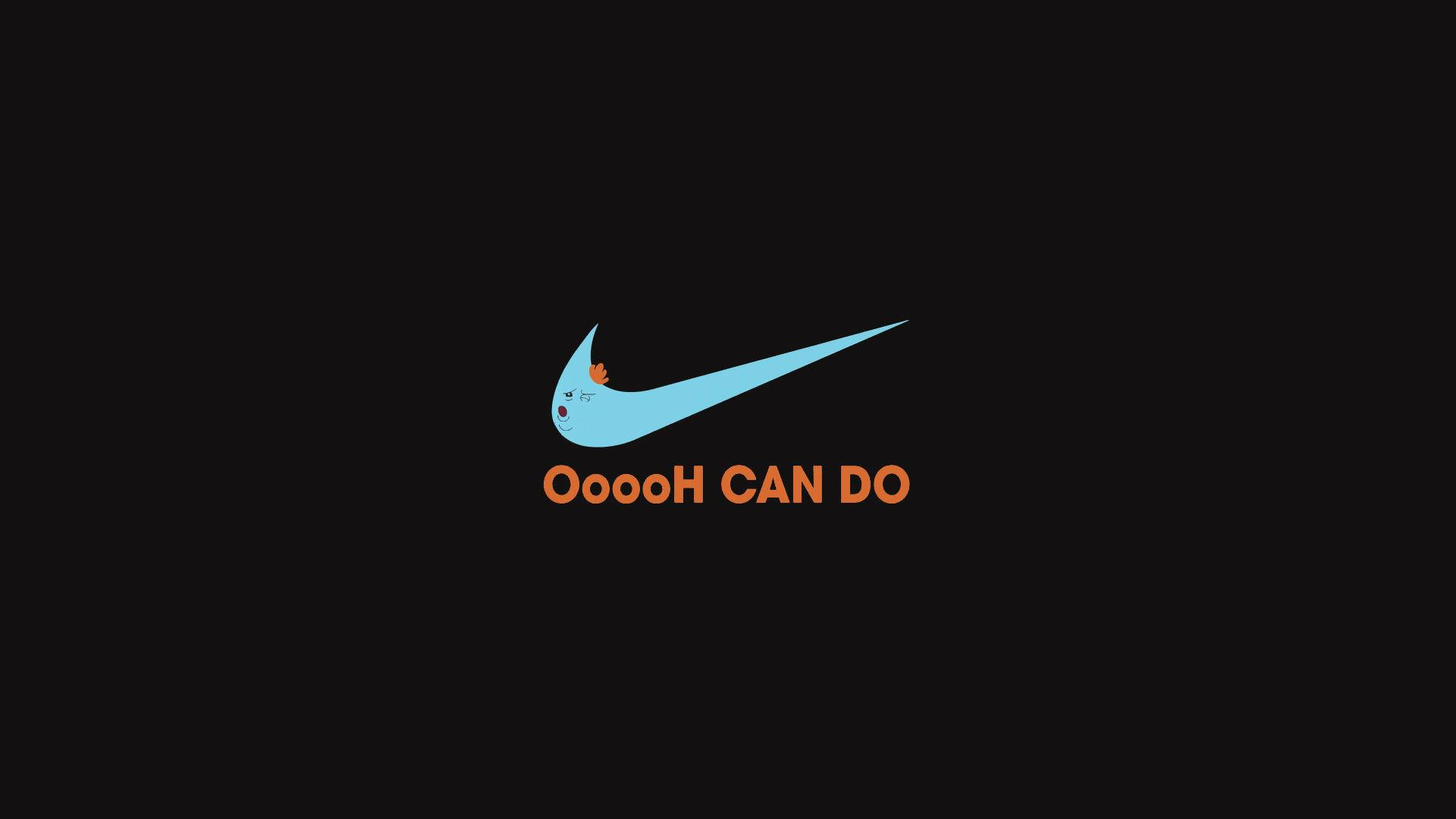 Mr Meeseeks Nike Logo In Black Background