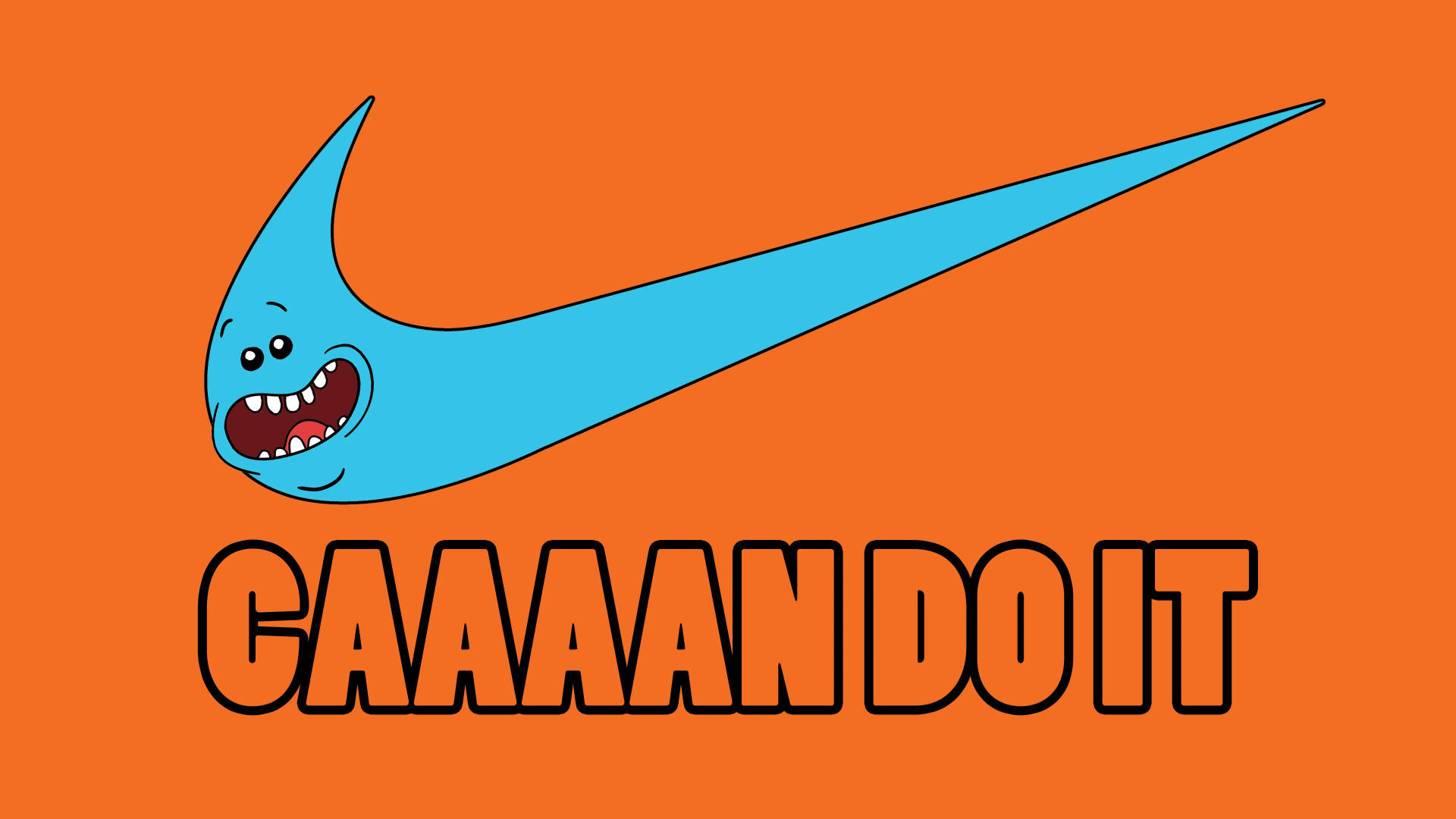 Mr Meeseeks Nike Logo In Orange