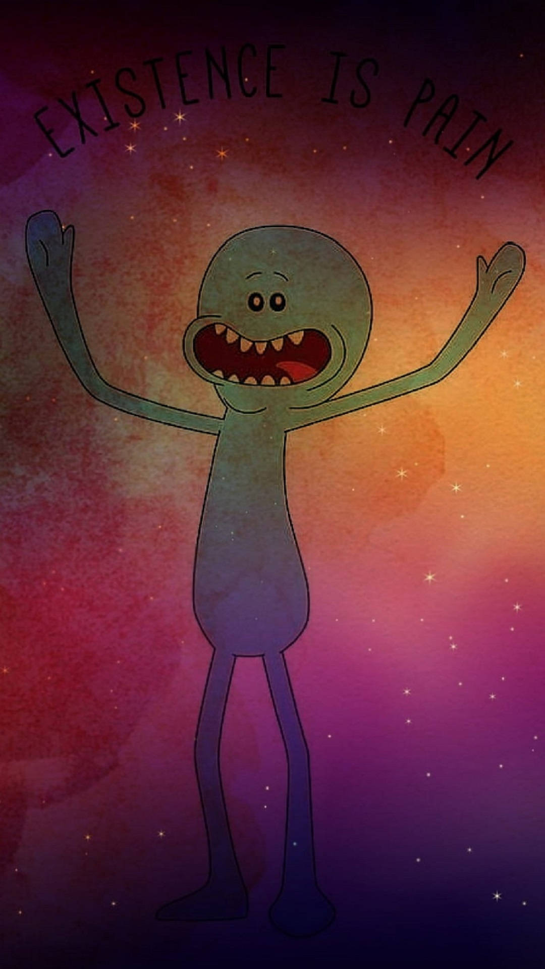 Mr Meeseeks With The Stars Background