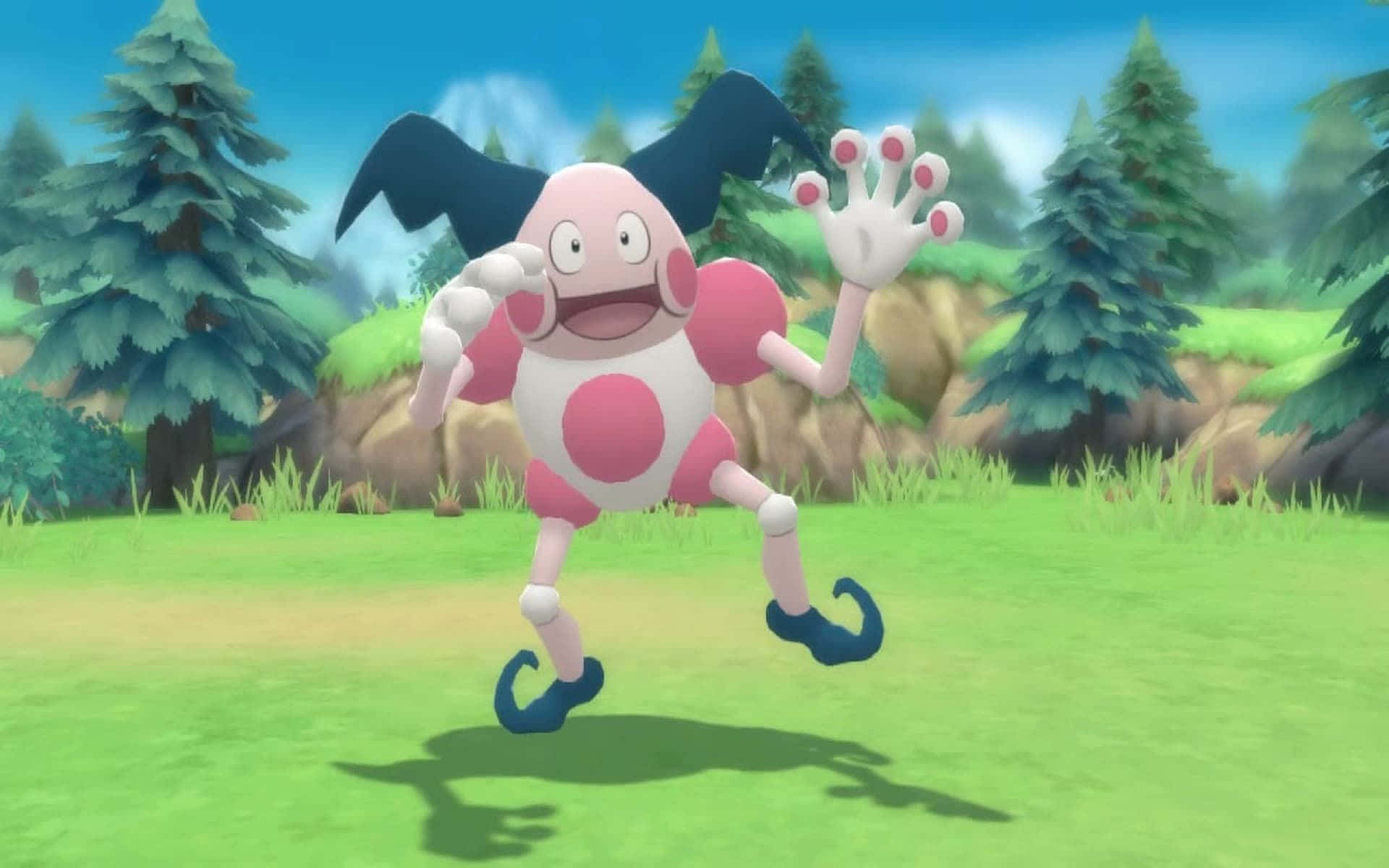 Mr. Mime Letting Loose A Smile Background
