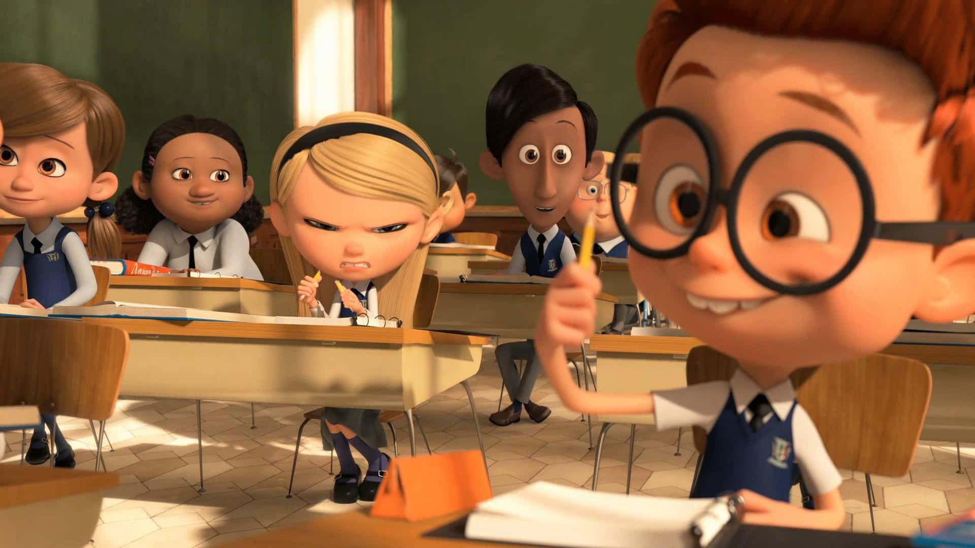 Mr. Peabody And Sherman Flying Rocket In Time Adventure Background