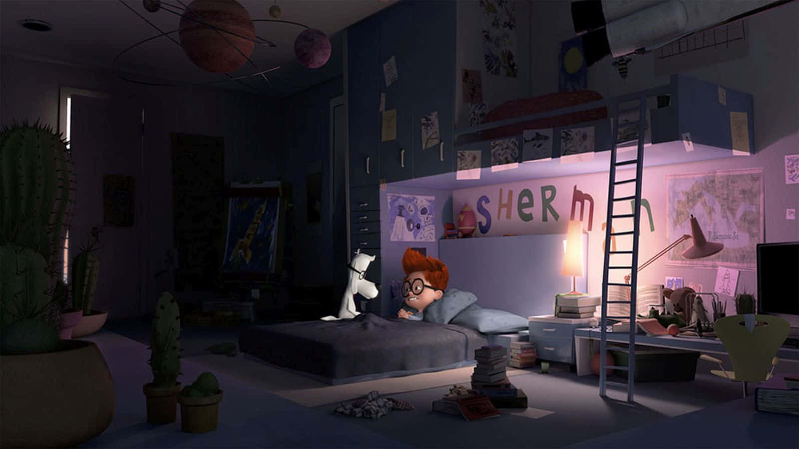 Mr Peabody Sherman Bedroom Scene Background
