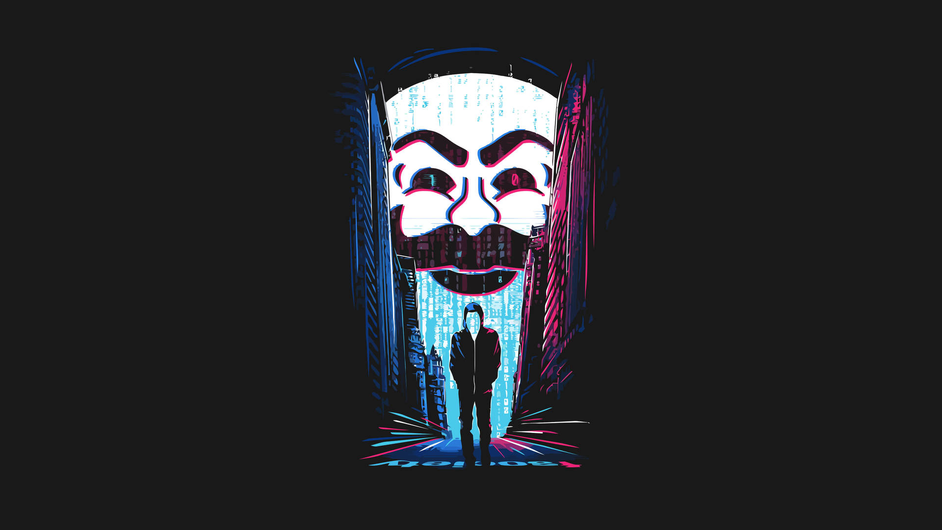 Mr. Robot Hacker Man Illustration Background