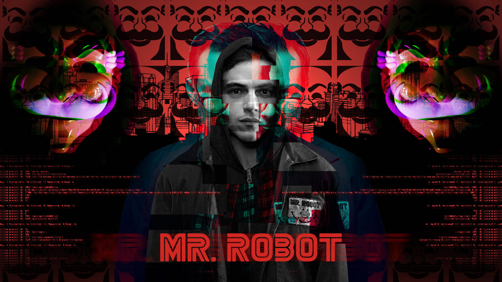 Mr. Robot Red Background Fan Art Background