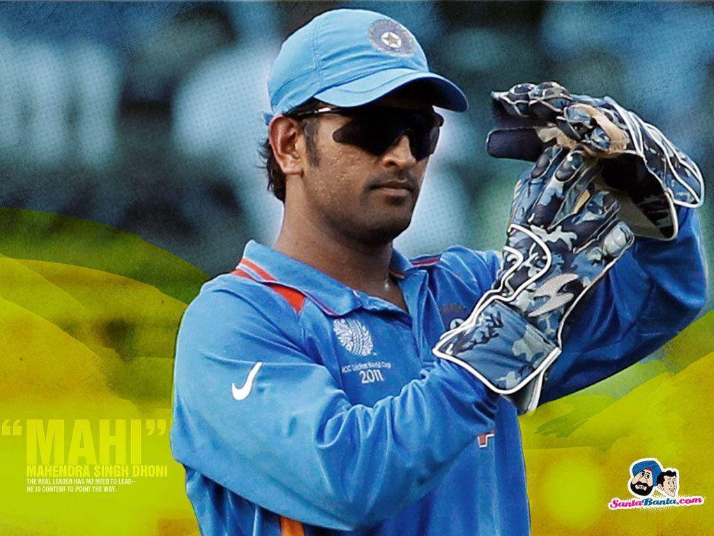 Ms Dhoni Blue Camouflage Gloves Background
