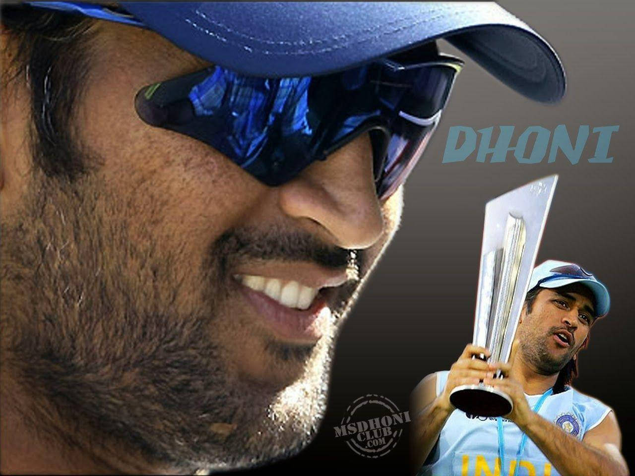 Ms Dhoni Icc Championship Trophy Background