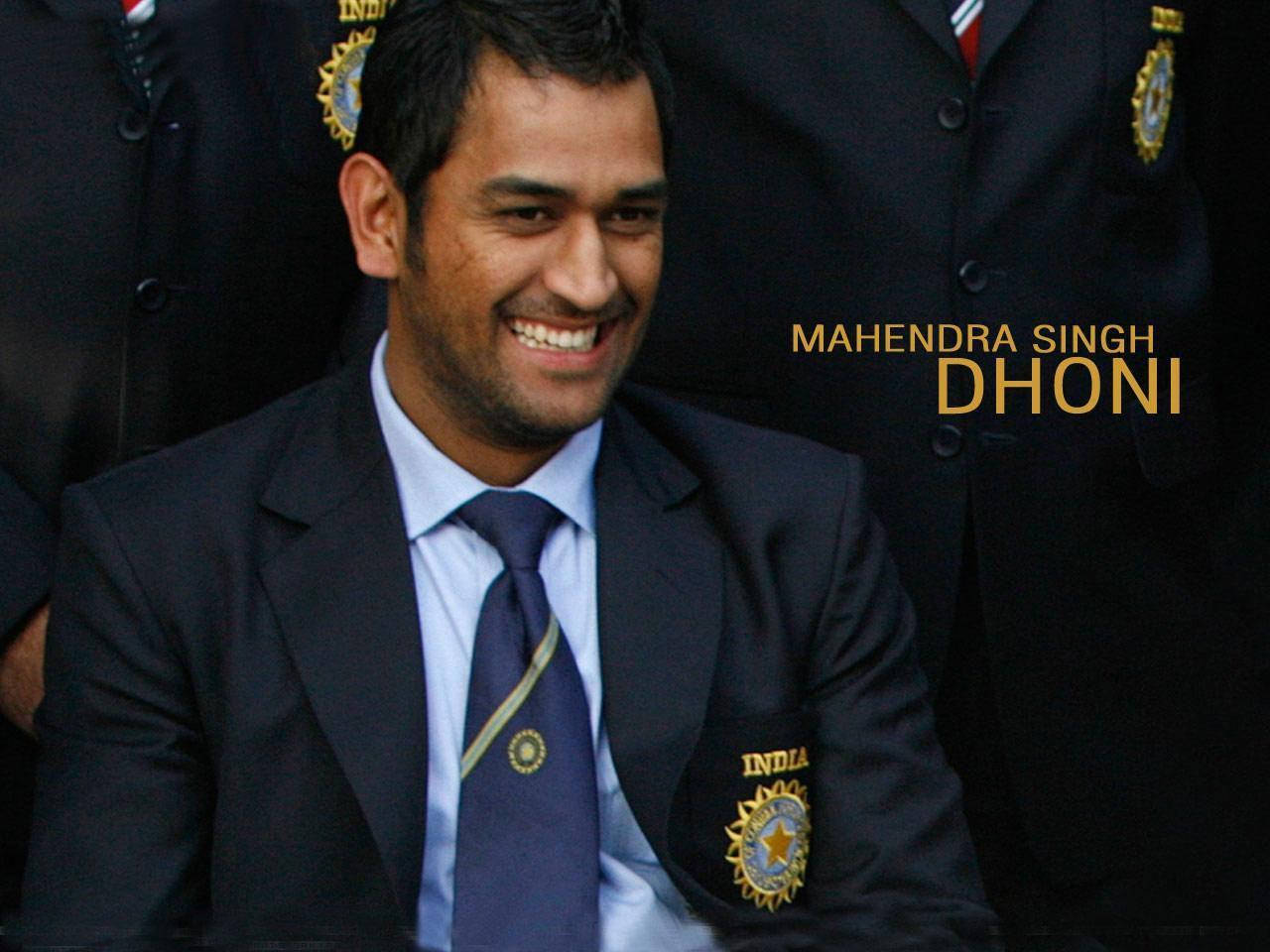 Ms Dhoni In Black Suit Background