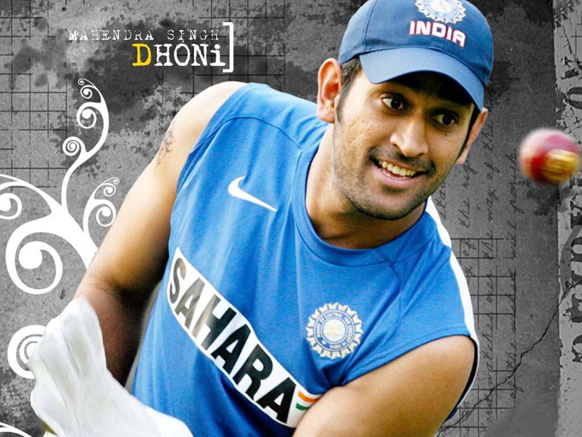 Ms Dhoni In Blue Sahara Shirt