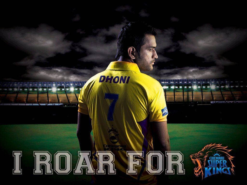 Ms Dhoni Roar For Super Kings Background