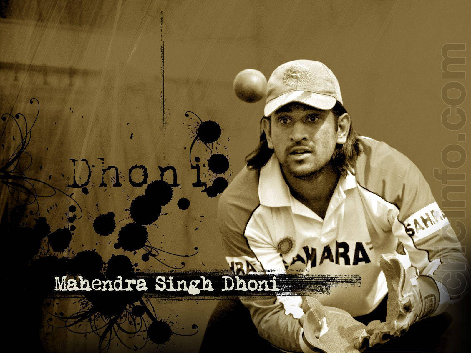 Ms Dhoni Sepia Toned Poster Background