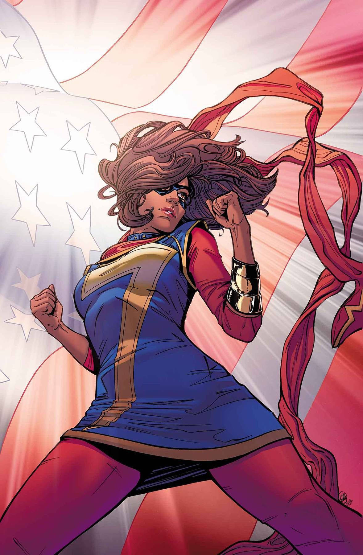 Ms Marvel American Flag Art Background