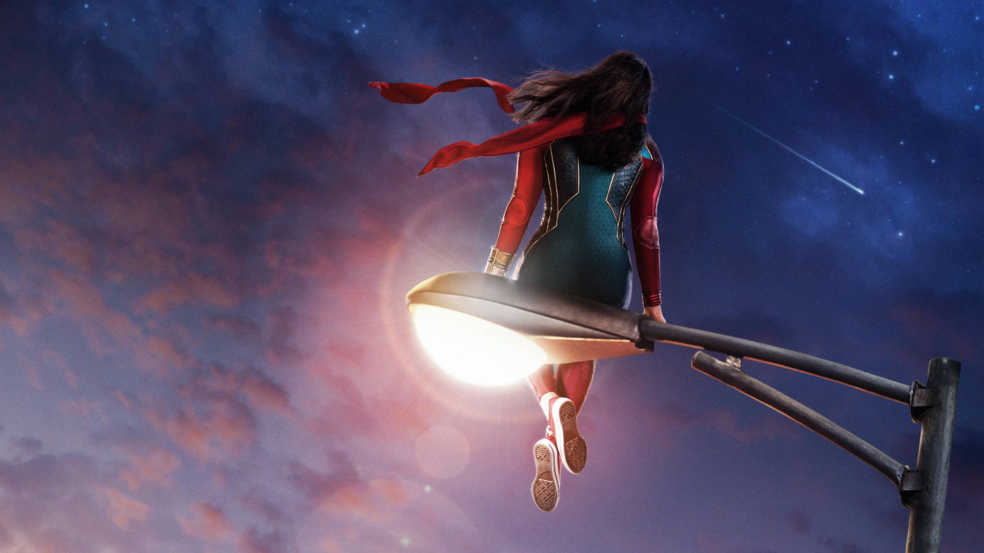 Ms Marvel And A Shooting Star Background